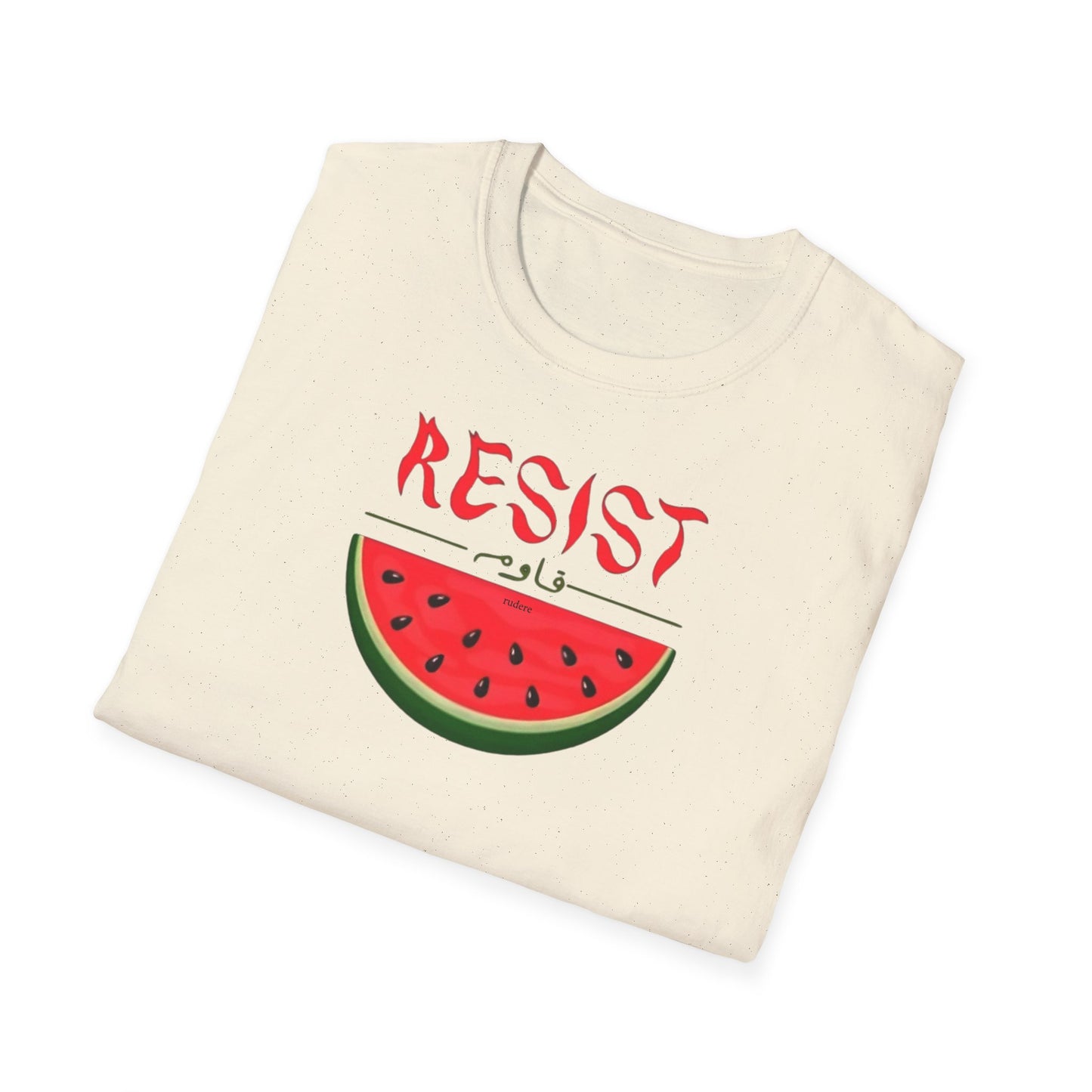 Free Palestine 'Resist' Watermelon T-Shirt by Rudere  - Stand for Freedom"