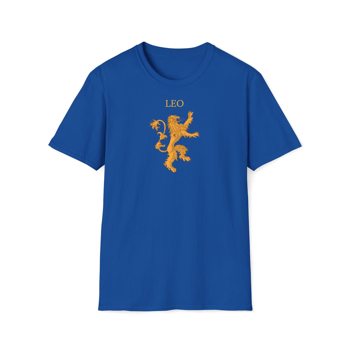 Medieval Leo Zodiac T-Shirt - Regal Gold Lion Design by rudere