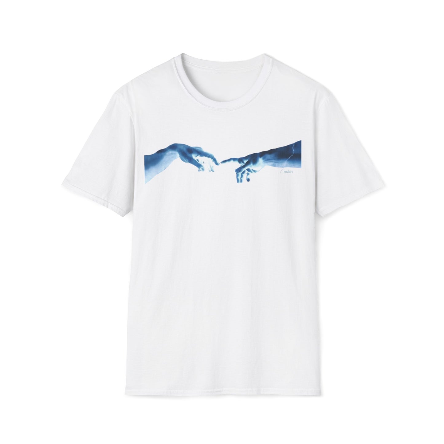 The Creation of Adam T-Shirt - Michelangelo Sistine Chapel Negative Design by Rudere