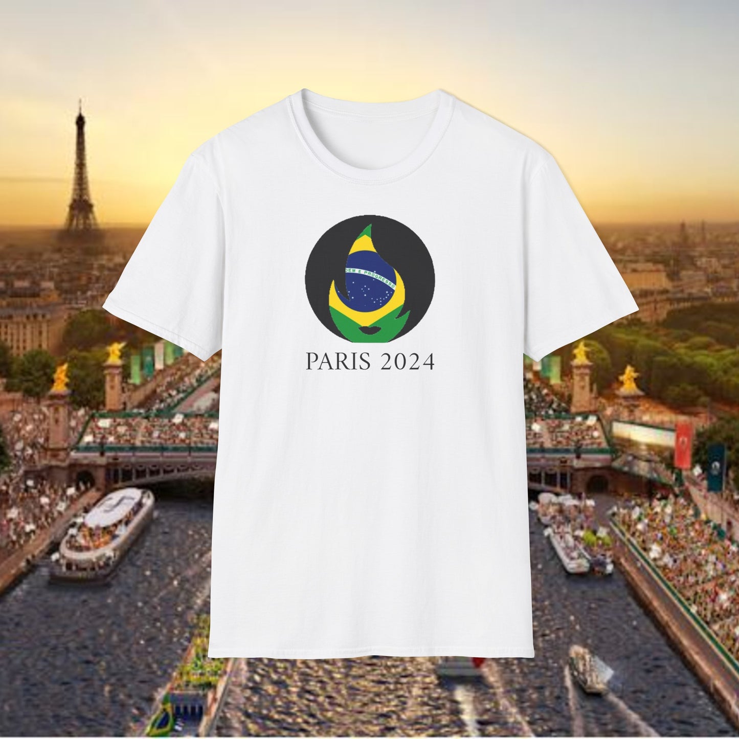 Limited Edition Paris 2024 Brazil Flag T-Shirt - Rudere Brand Official Olympic Apparel