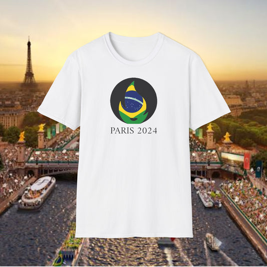 Limited Edition Paris 2024 Brazil Flag T-Shirt - Rudere Brand Official Olympic Apparel