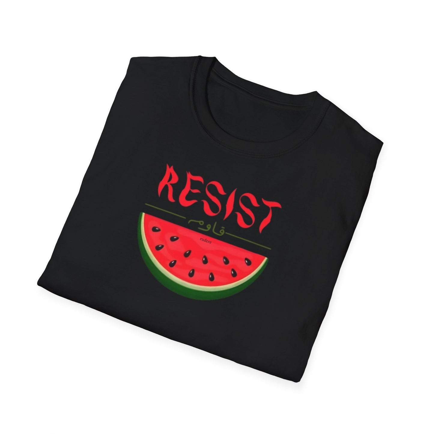 Free Palestine 'Resist' Watermelon T-Shirt by Rudere  - Stand for Freedom"