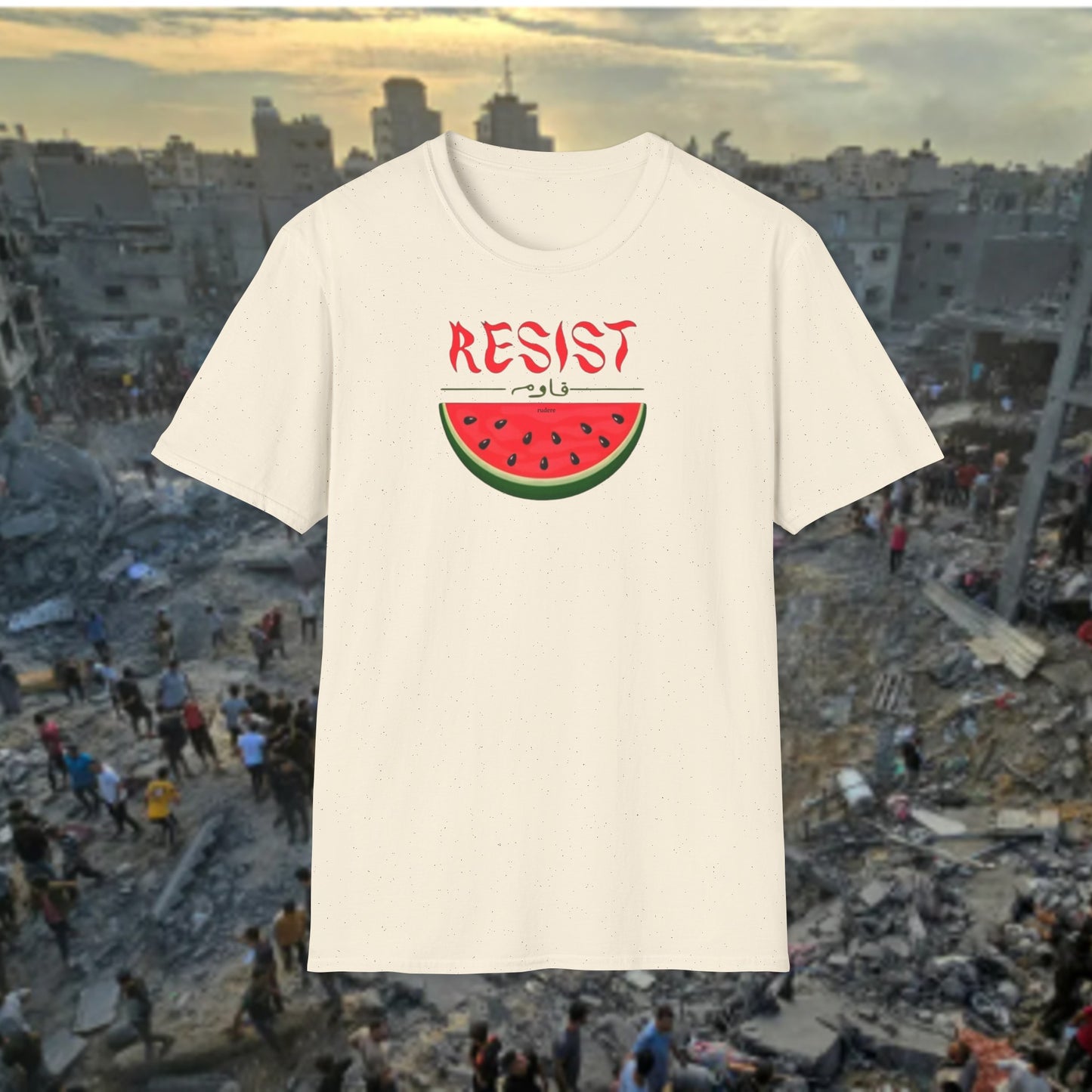 Free Palestine 'Resist' Watermelon T-Shirt by Rudere  - Stand for Freedom"