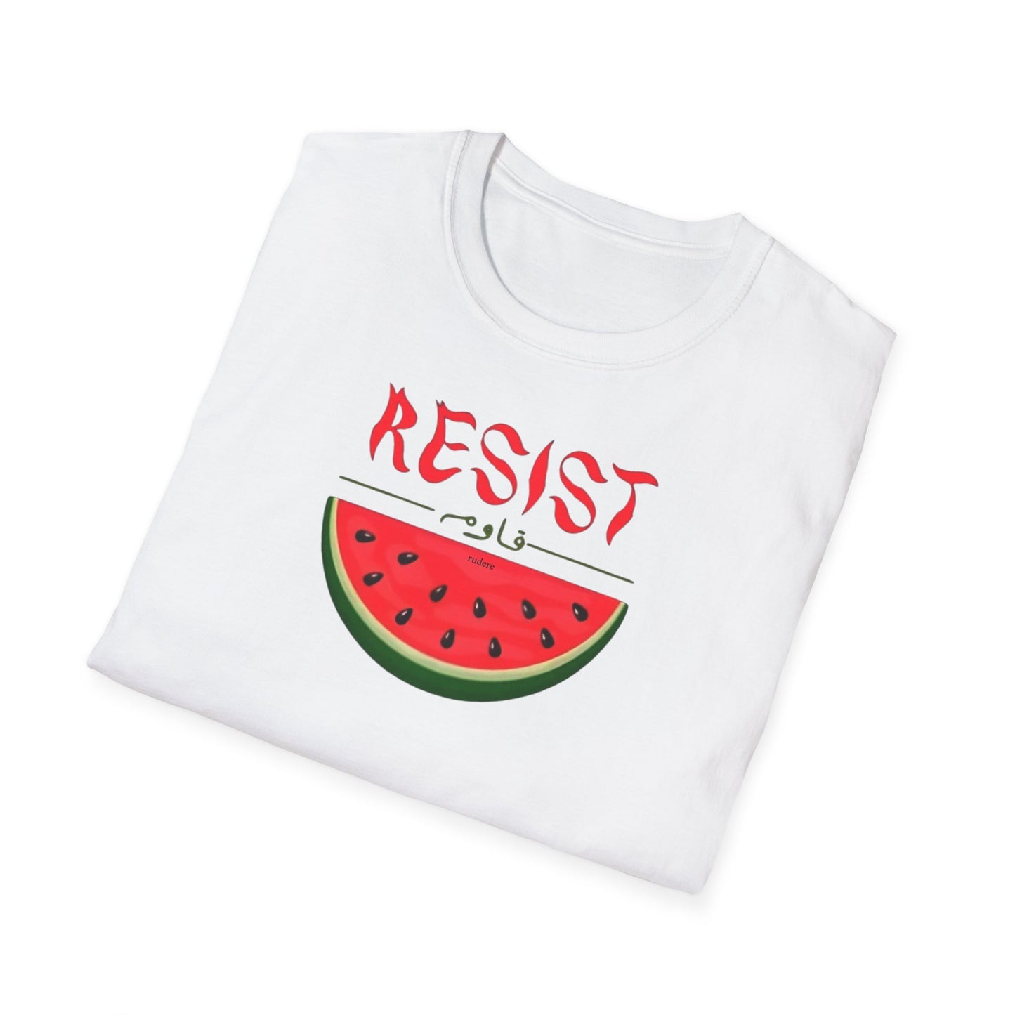 Free Palestine 'Resist' Watermelon T-Shirt by Rudere  - Stand for Freedom"