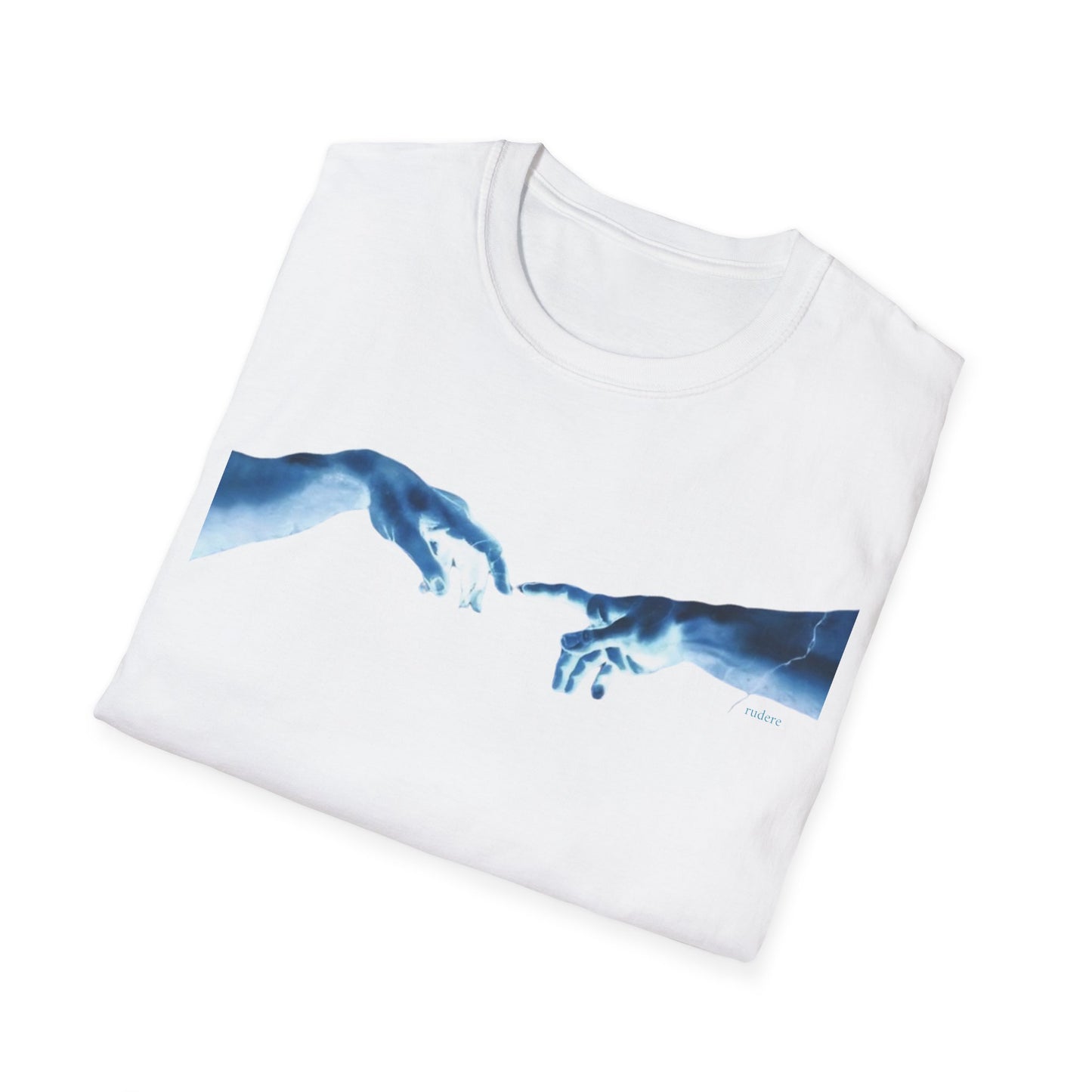 The Creation of Adam T-Shirt - Michelangelo Sistine Chapel Negative Design by Rudere