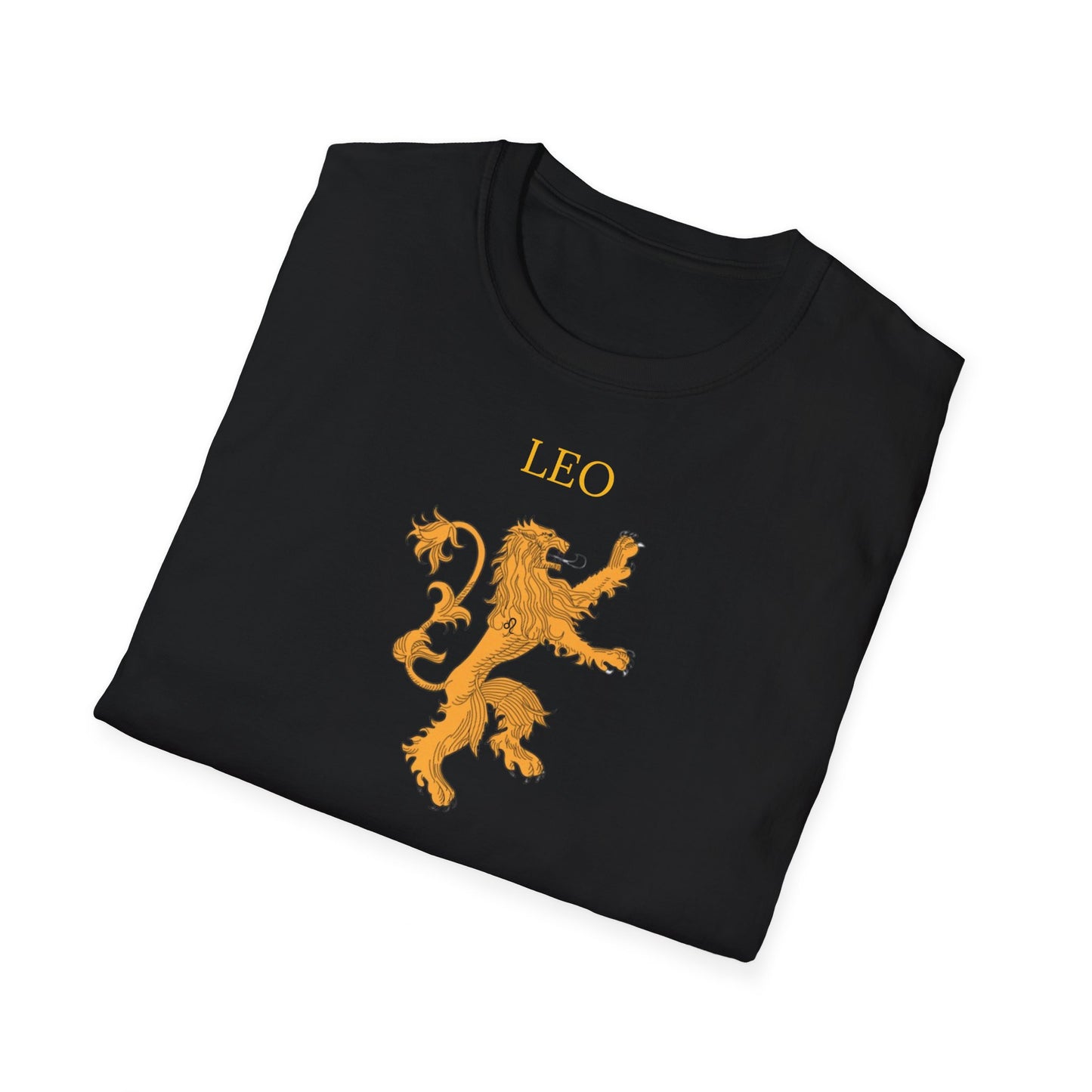 Medieval Leo Zodiac T-Shirt - Regal Gold Lion Design by rudere