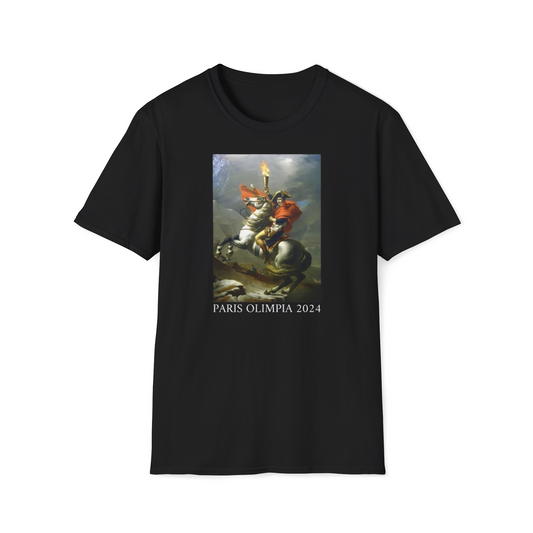 Paris Olympics 2024 T-Shirt: Napoleon Crosses the Alps with Olympic Torch