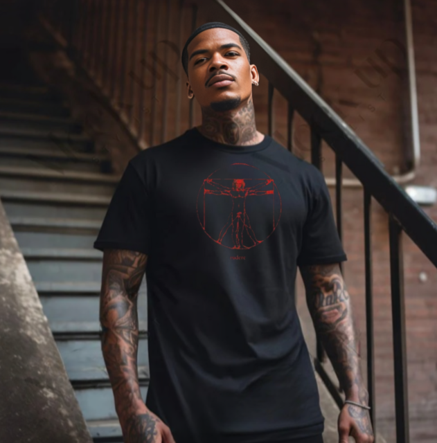 Da Vinci Vitruvian Man T-Shirt Graphic Design by Rudere
