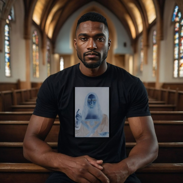 Da Vinci Salvator Mundi Negative T-Shirt by Rudere